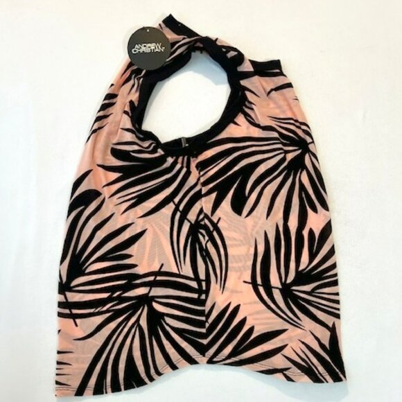 Andrew Christian Size L Sheer Mesh Tank Top - Pink Sand/Black - Picture 6 of 8